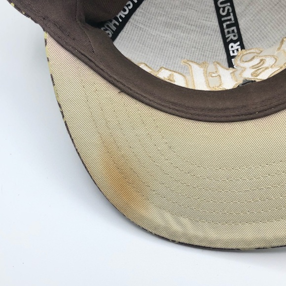 Hustler Hat Brown Mint Green Paisley Bandana Print Embroidery Large Baseball Cap - Picture 5 of 9